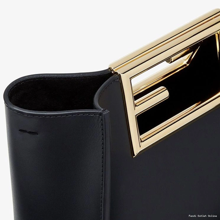 Cheap Leather Bag Small Fendi Way In Calf Black 0713